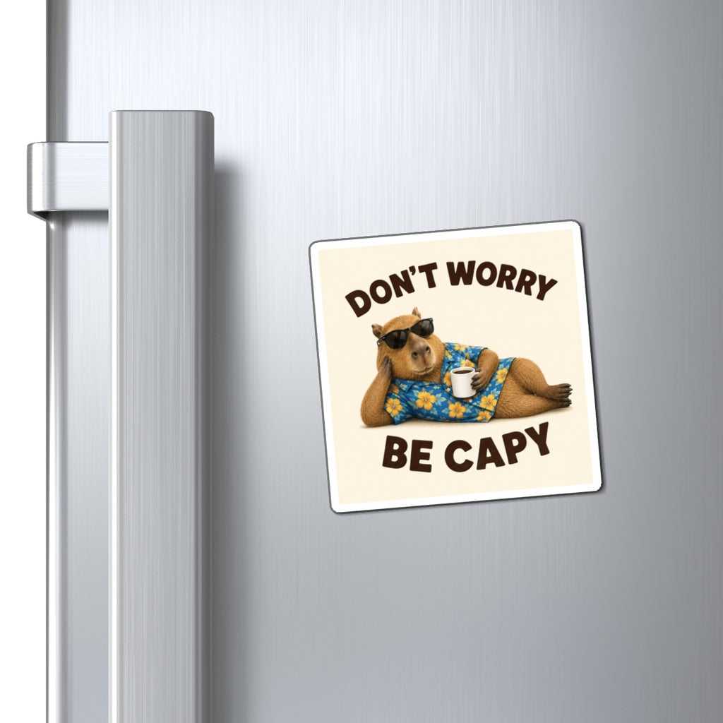 Don't Worry Be Capy Magnet (3"x3")